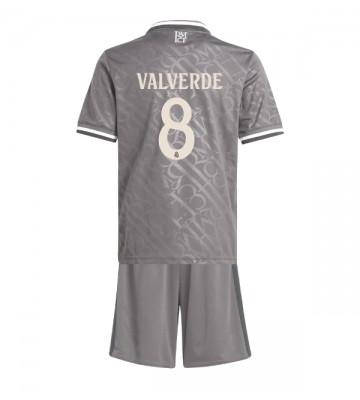 Real Madrid Federico Valverde #8 Tercera Equipación Niños 2024-25 Manga Corta (+ Pantalones cortos)